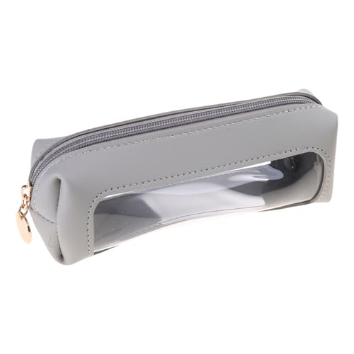 TAKOXIA Transparentes wasserdichtes Federmäppchen, multifunktional, PU-Stiftetui, Reißverschluss, Reise-Schreibwaren-Tasche, Kosmetik-Organizer-Tasche von TAKOXIA