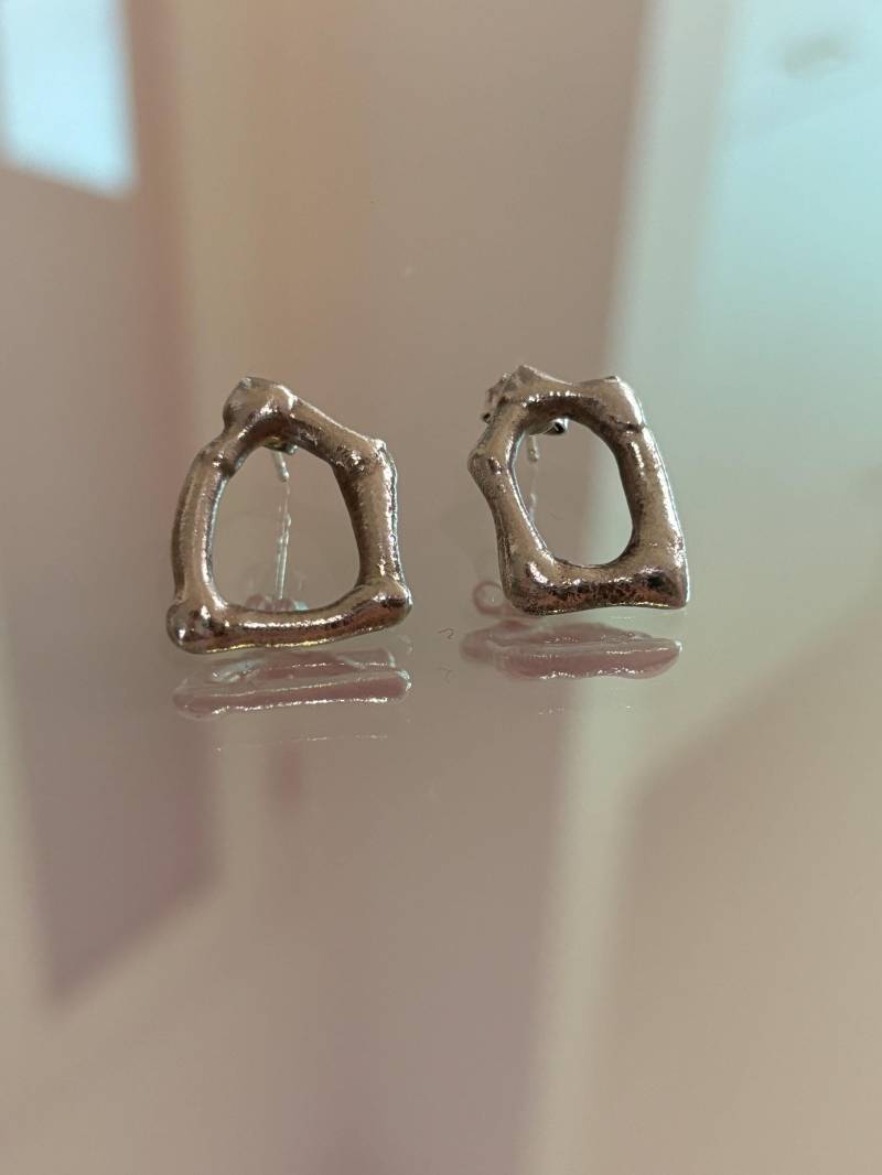 Handmade Chunky Earrings | 925Er Sterling Silber Gefertigt in Deutschland Freiform Geschmolzenes Jeder Ohrring Ein Unikat von TALAiASSA