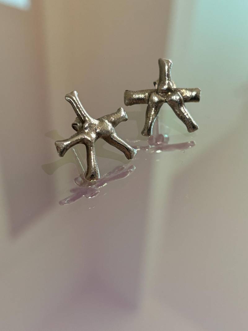 Handmade Chunky Earrings | 925Er Sterling Silber Gefertigt in Deutschland Freiform Geschmolzenes Jeder Ohrring Ein Unikat von TALAiASSA