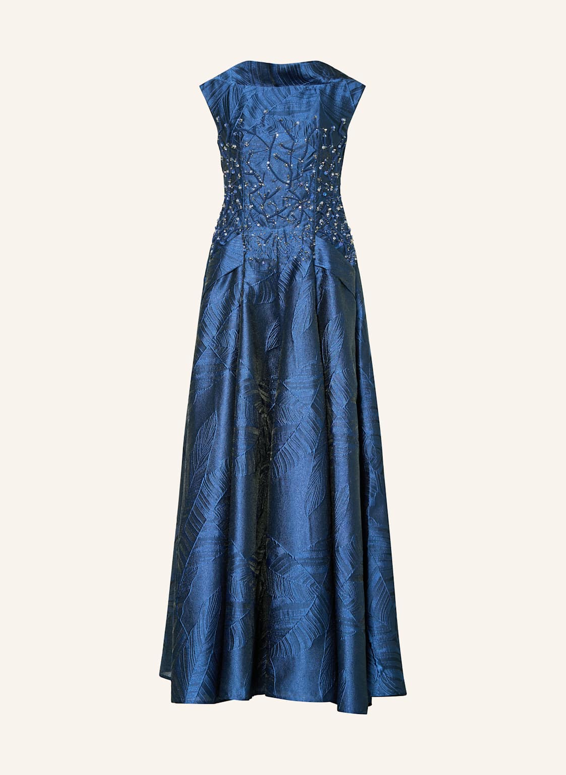 Talbot Runhof Abendkleid Aus Jacquard Mit Schmucksteinen blau von TALBOT RUNHOF