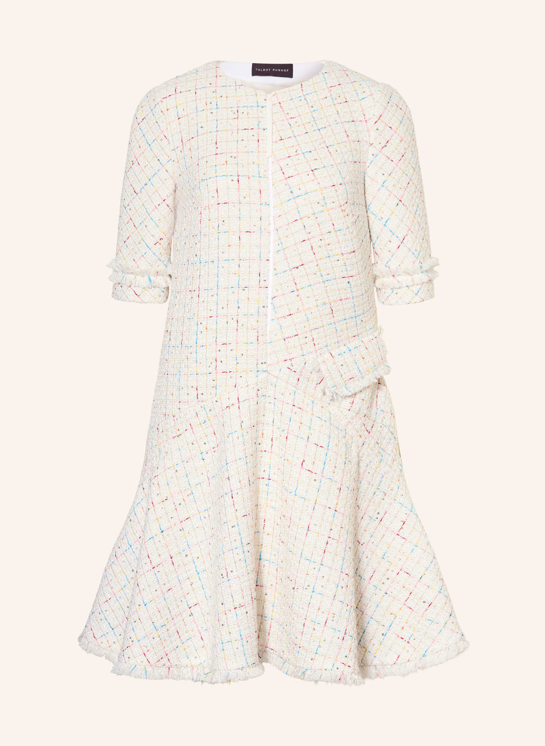 Talbot Runhof Tweed-Kleid weiss von TALBOT RUNHOF