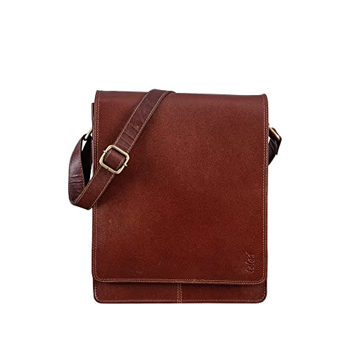 TALED Leder Umhängetasche Herren & Damen I Echtleder Laptoptasche bis 13 Zoll I Messenger Bag mit Schultergurt I Schultertasche I Arbeitstasche I Tragetasche I Handtasche I Mahagony von TALED