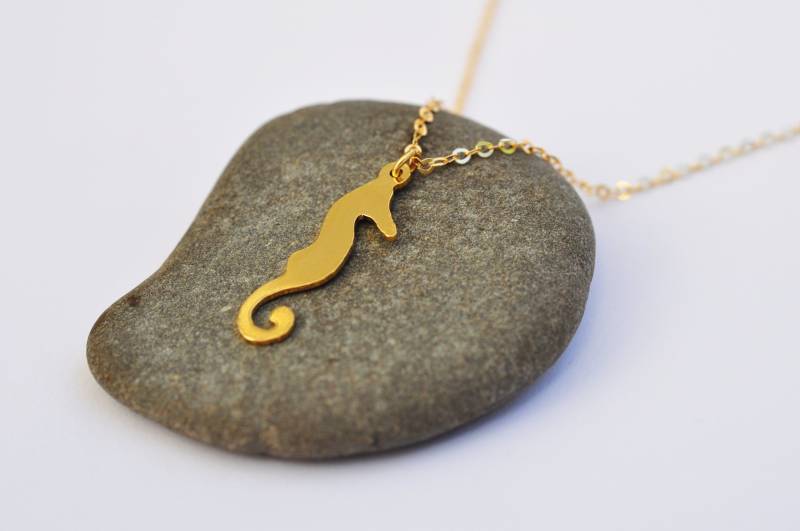 Seepferdchen Kette 24K Vergoldeter Sterling Silber Anhänger Seepferdchen Kette 24K Vergoldeter Sterling Silber Anhänger von TALIALUJEWELRY
