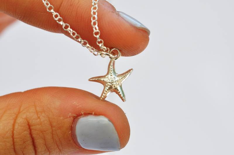Sterling Silber Seestern Halskette Strand Sommer Schmuck Sterling Silber Seestern Halskette Strand Sommer Schmuck von TALIALUJEWELRY