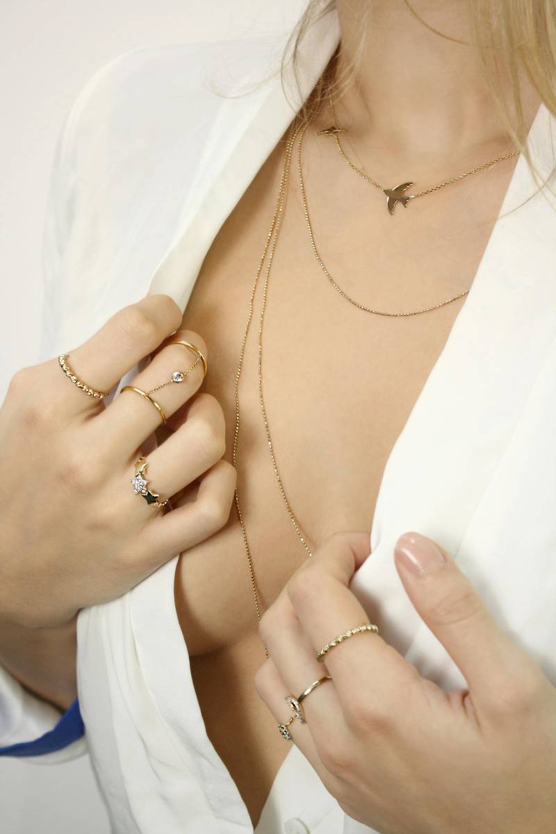 2M 14Kt Gelbgold Diamantschliff Beluga Infinity Kette von TALIANAOMIJEWELLERY