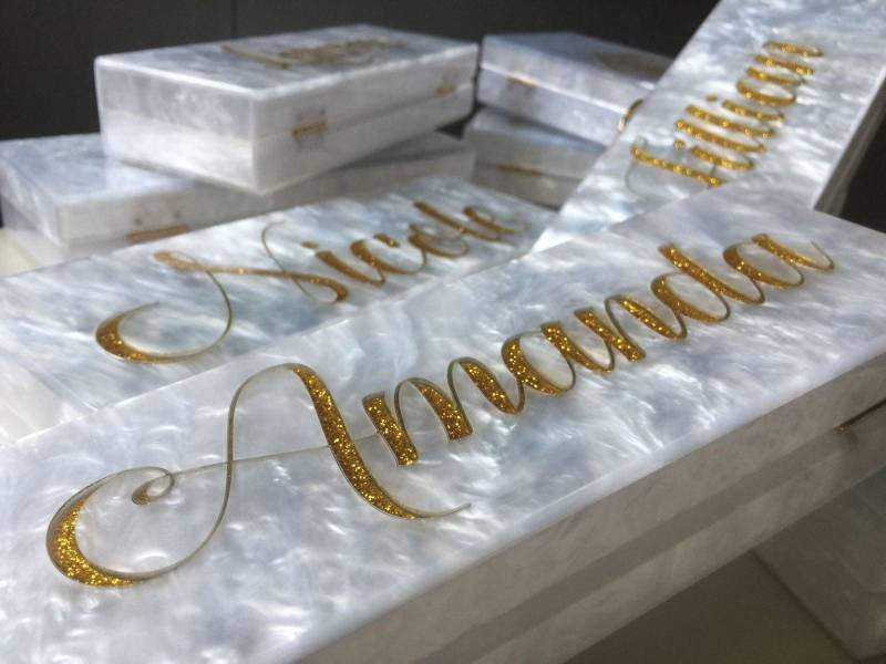 Personalisierte Personalisierter Name Perspex Acryl Schachtel Clutch Abend Handtasche - Wähle Jedes Wort, Stil & Form-Handmade-Groß Rechteckig von TALIANAOMIJEWELLERY