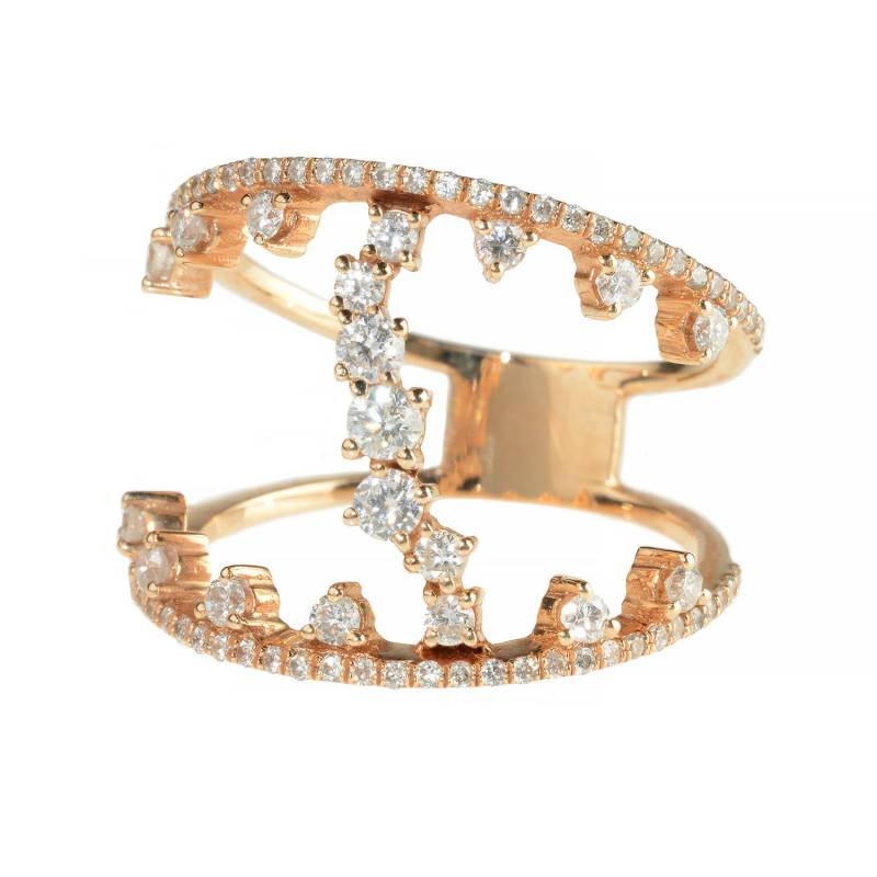 Tiara Ring 18Kt Rose Gold Weißer Diamant von TALIANAOMIJEWELLERY