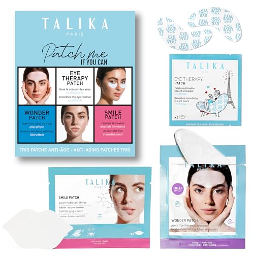 Talika Patch Me If You Can Set | Feuchtigkeitsspendendes Hautpflege-Set mit Augen-, Stirn- und Lippenmasken | Biozellulose-Masken mit Hyaluronsäure & Augentherapie-Pflastern | Hydratisiert, prall und von TALIKA