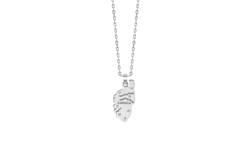 TALISMAN JEWELLERY Anhänger aus 925er Silber und weißen oder bunten Zirkoniasteinen - Korsika-Insel, Korsika (11 mm x 22 mm), 11 MM x 22 MM, Sterling Silber Zirkonia, Nicht zutreffend von TALISMAN JEWELLERY