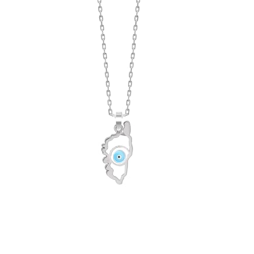 TALISMAN JEWELLERY Anhänger aus Sterling-Silber 925 und dunkelblauer Emaille oder Türkis, Insel Korsika, Korsika und Glücksauge, 10 mm x 22 mm, 10 mm x 22 mm, Sterling Silber Harz, Nicht zutreffend von TALISMAN JEWELLERY