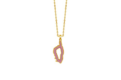 TALISMAN JEWELLERY Anhänger mit Goldbeschichtung, 3 Mikron, 18 Karat und farbiger Emaille - Insel Korsika, Korsika (10 mm x 24 mm), 10 MM x 24 MM, Vergoldet Harz, Nicht zutreffend von TALISMAN JEWELLERY