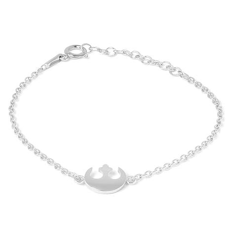 TALISMAN JEWELLERY Armband aus 925er-Silber – Krieg der Sterne Rebellenring (10 MM x 12 MM Stück / 15 CM Kette + 4 CM Verlängerung) von TALISMAN JEWELLERY