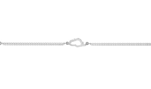 TALISMAN JEWELLERY Armband aus 925er-Silber mit doppelter Kette, Insel Korsika (9 mm x 18 mm Teil/15 cm Kette + 4 cm Verlängerung), Silber von TALISMAN JEWELLERY