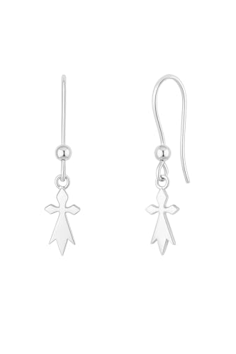 TALISMAN JEWELLERY Ohrringe aus 925er Silber mit Hakenverschluss, Heraldisches Symbol (7 mm x 17 mm Stück + 19 mm Verschluss) von TALISMAN JEWELLERY