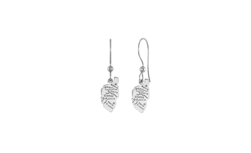 TALISMAN JEWELLERY Ohrringe aus 925er Silber mit Hakenverschluss, Korsika, Korsika (10 mm x 20 mm Stück + 18 mm Verschluss) von TALISMAN JEWELLERY