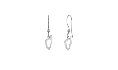 TALISMAN JEWELLERY Ohrringe aus 925er Silber mit Hakenverschluss, Korsika-Insel (9 mm x 18 mm Stück + 18 mm Verschluss), 9 MM x 18 MM + 18 MM, Sterling Silber, Kein Edelstein von TALISMAN JEWELLERY