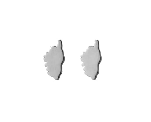TALISMAN JEWELLERY Ohrringe aus 925er Silber mit Knopfverschluss - Insel Korsika (8 mm x 17 mm), 8 MM x 17 MM, Sterling Silber, Kein Edelstein von TALISMAN JEWELLERY