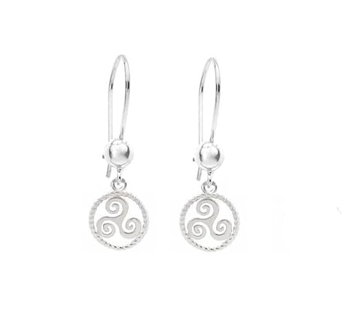 TALISMAN JEWELLERY Ohrringe aus Sterling-Silber 925 in kreisförmiger Form – Lis (Verschluss mit Tropfenverschluss oder Haken), 10 MM + cierre, Sterling Silber, Kein Edelstein von TALISMAN JEWELLERY