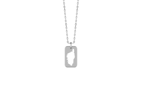 TALISMAN JEWELLERY Rechteckiger Anhänger aus 925er Silber, Korsika-Insel, Korsika (11 mm x 19 mm oder 14 mm x 24 mm), 11 MM x 19 MM, Sterlingsilber 925, Nicht zutreffend. von TALISMAN JEWELLERY