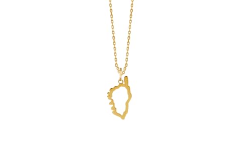 TALISMAN JEWELLERY Vergoldeter Anhänger, 3 Mikron, 18 Karat, Insel Korsika (9 mm x 18 mm, 12 mm x 24 mm, 14 mm x 28 mm oder 17 mm x 32 mm), 17 MM x 32 MM, Vergoldet, Nicht zutreffend. von TALISMAN JEWELLERY