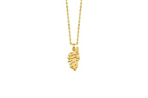 TALISMAN JEWELLERY Vergoldeter Anhänger, 3 Mikron, 18 Karat, Korsika-Insel, Korsika (10 mm x 22 mm oder 14 mm x 32 mm), 10 MM x 22 MM, Vergoldet, Nicht zutreffend von TALISMAN JEWELLERY