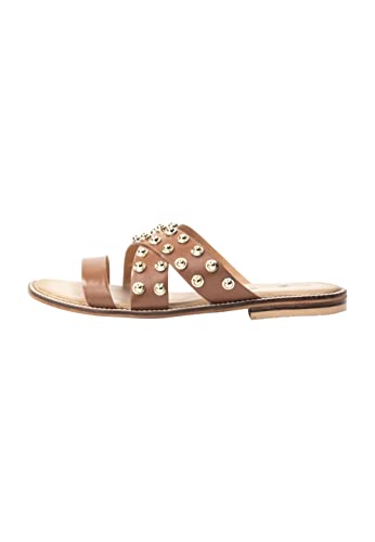 TALOON Damen Nieten Sandal, Kamel, 41 EU von TALOON