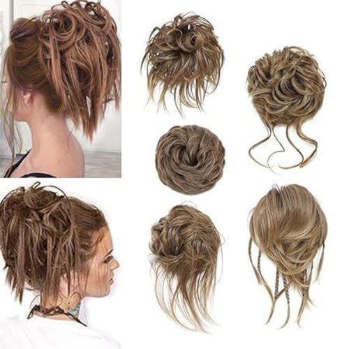 Messy Bun, Bequemer Haarknotenclip for lockigen Dutt – stylische und sichere Hochsteckfrisur mit Locken for Frauen,Dutt für Haare(Light brown) von TALWHAH