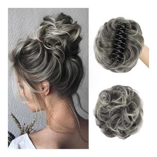 Messy Bun, Synthetische Haarklammer for Damen – gewellter, lockiger, unordentlicher Dutt, zerzaustes Hochsteckfrisur-Haar-Accessoire,Dutt für Haare(Off-white) von TALWHAH