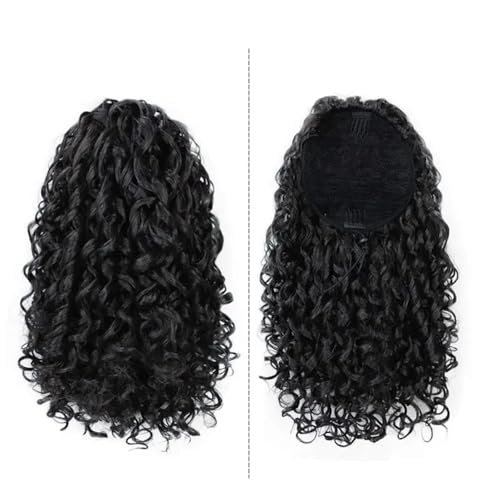 Pferdeschwanz, 14" Kinky Curly Pferdeschwanz for Frauen, synthetisches Afro-Haarteil(Black) von TALWHAH