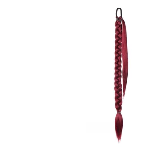 Pferdeschwanz, Perücke, Pferdeschwanz, Damen-Stil, gewickeltes Haar, handgewebte synthetische Pferdeschwanz-Perücke(Fuchsia,22inches(55cm)) von TALWHAH