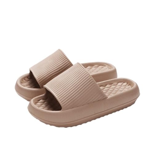 TALWHAH Hausschuhe Bequeme Sommer-Hausschuhe mit dicker Sohle for Damen und Herren, for Bad und Zuhause für Damen, Herren(Brown,44 EU) von TALWHAH