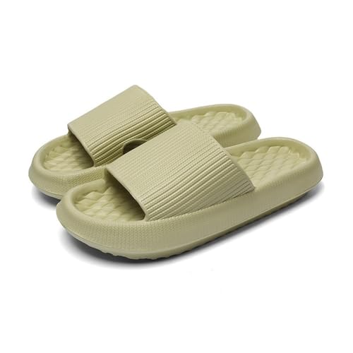 TALWHAH Hausschuhe Bequeme Sommer-Hausschuhe mit dicker Sohle for Damen und Herren, for Bad und Zuhause für Damen, Herren(Green,45 EU) von TALWHAH