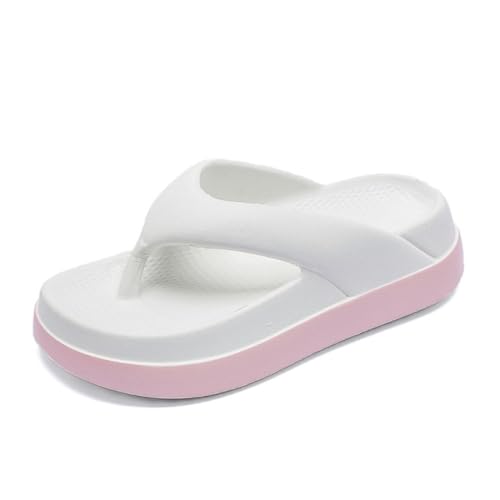 TALWHAH Hausschuhe Damen Flip-Flops Casual - Leichte Outdoor-Hausschuhe for Strand/Pool/Reisen für Damen, Herren(WHITE,40 EU) von TALWHAH