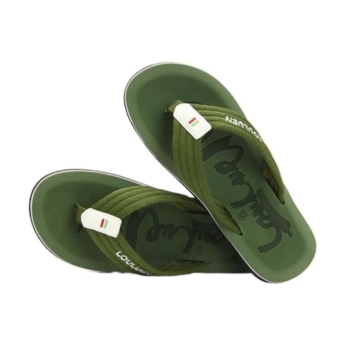 TALWHAH Hausschuhe Herren-Strand-Flip-Flops mit dicker Sohle – Sommer-Outdoor-Sandalen für Damen, Herren(Green,45 EU) von TALWHAH