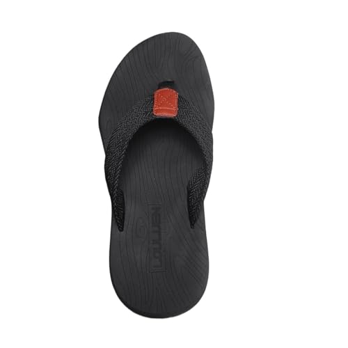TALWHAH Hausschuhe Sommer-Flip-Flops for Herren – leichte Strandsandalen, trendig und bequem für Damen, Herren(Black,39 EU) von TALWHAH