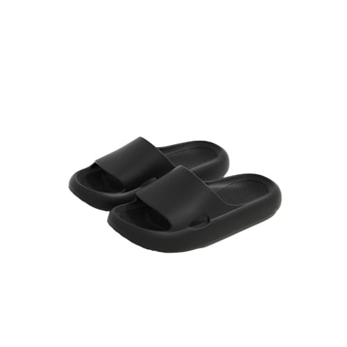 TALWHAH Hausschuhe Sommerschuhe for Herren | Leichte und bequeme Badezimmerschuhe for Zuhause | for den Innen- und Außenbereich geeignet für Damen, Herren(Black,48 EU) von TALWHAH