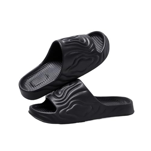 TALWHAH Hausschuhe Unisex-Sommer-Hausschuhe mit weicher Sohle for den Innen- und Außenbereich für Damen, Herren(Black,40 EU) von TALWHAH