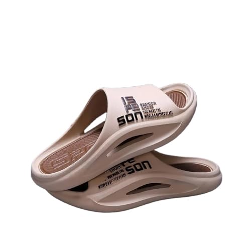 TALWHAH Hausschuhe Weiche Herren-Badezimmerpantoffeln mit dicker Sohle for mehr Komfort zu Hause für Damen, Herren(Khaki,42 EU) von TALWHAH