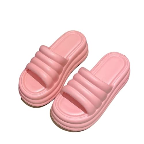 TALWHAH Hausschuhe Women's Height Increasing Summer Slippers, Thick Bottom Comfortable Indoor Outwear One Word Drag für Damen, Herren(Pink,36 EU) von TALWHAH