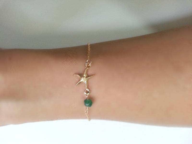 Seestern Goldarmband, Charm Sea Star Charm, Zarter Schmuck, Zierliches Armband, Goldkette Geschenk Für Sie von TALYAJEWELRYDESIGN