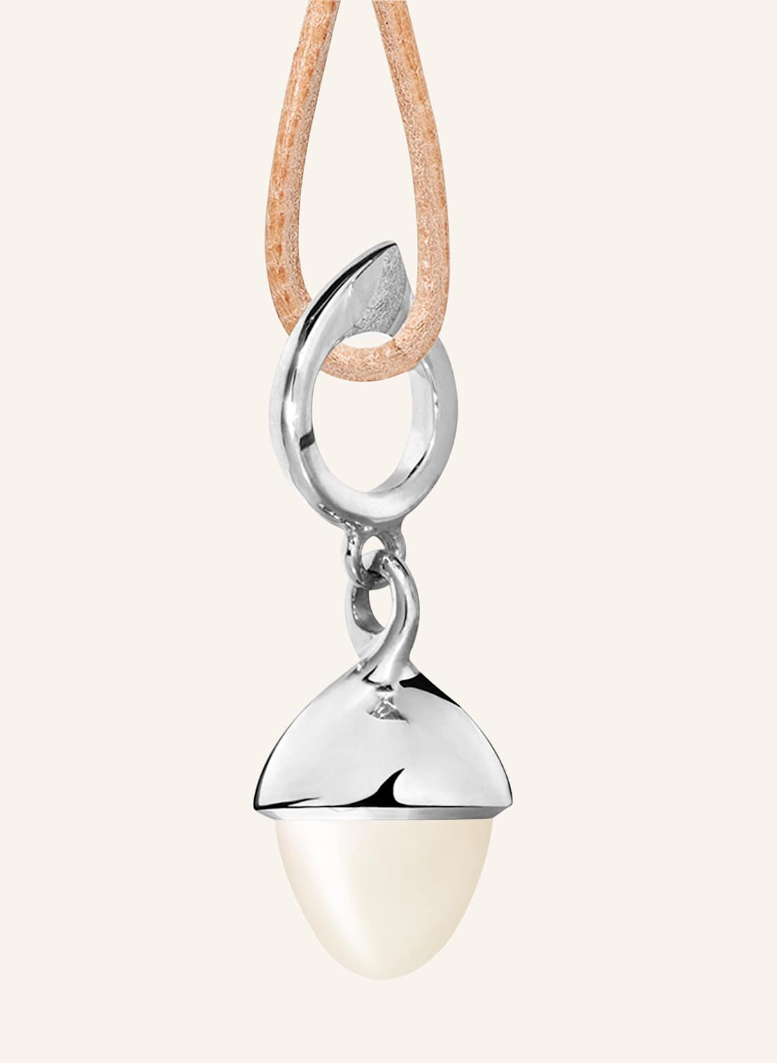 Tamara Comolli Anhänger Pendant Mikado Flamenco Moonstone Sand/White Aus 18 Karat Weißgold Mit Sandfarbenem Mondstein silber von TAMARA COMOLLI