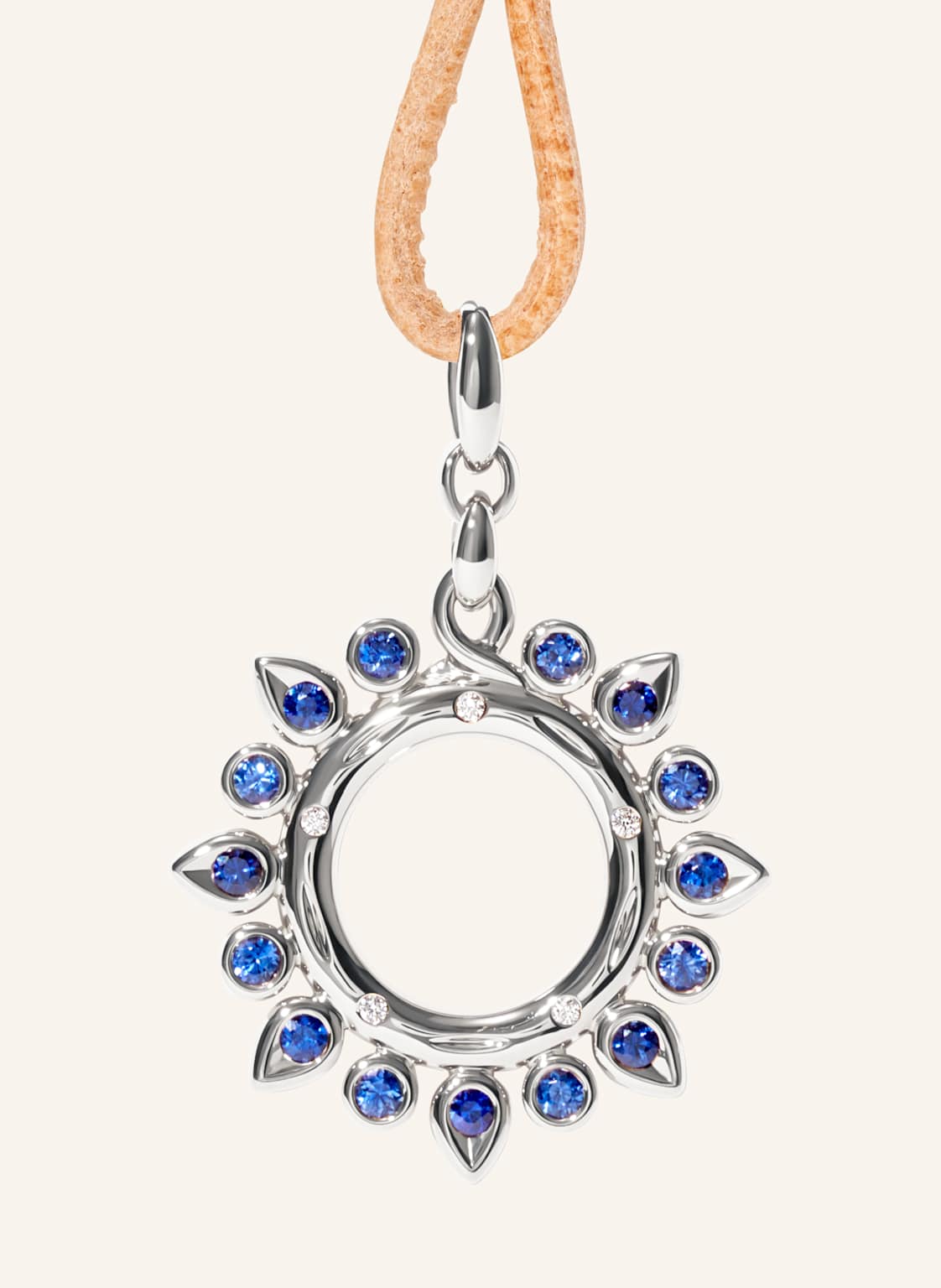 Tamara Comolli Anhänger Pendant Gypsy 'Ocean' Sun Small 18k Weißgold silber von TAMARA COMOLLI