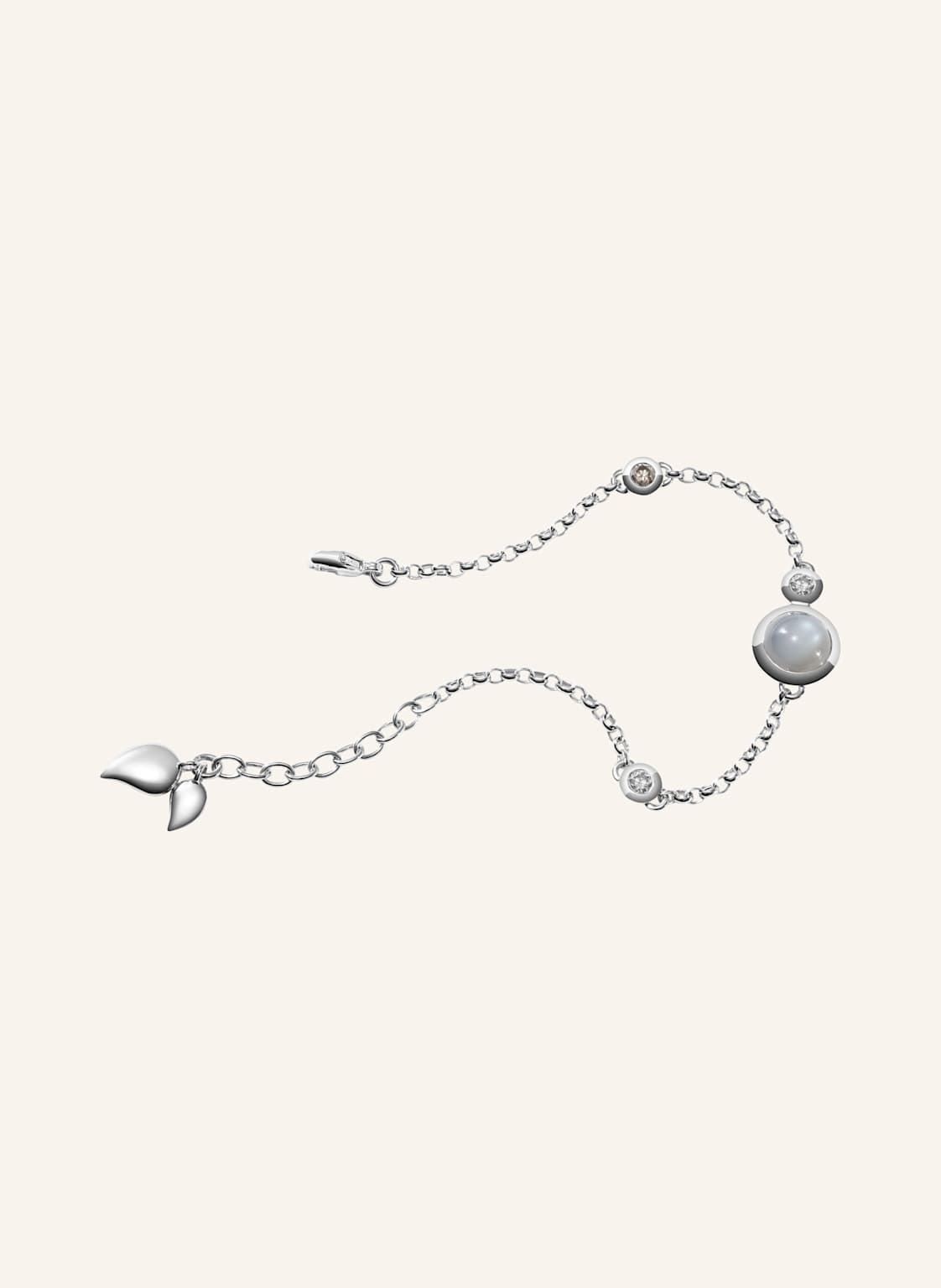 Tamara Comolli Armband Bracelet Bouton Mini Chain 'Cashmere' - Small/Medium 18k Weißgold silber von TAMARA COMOLLI