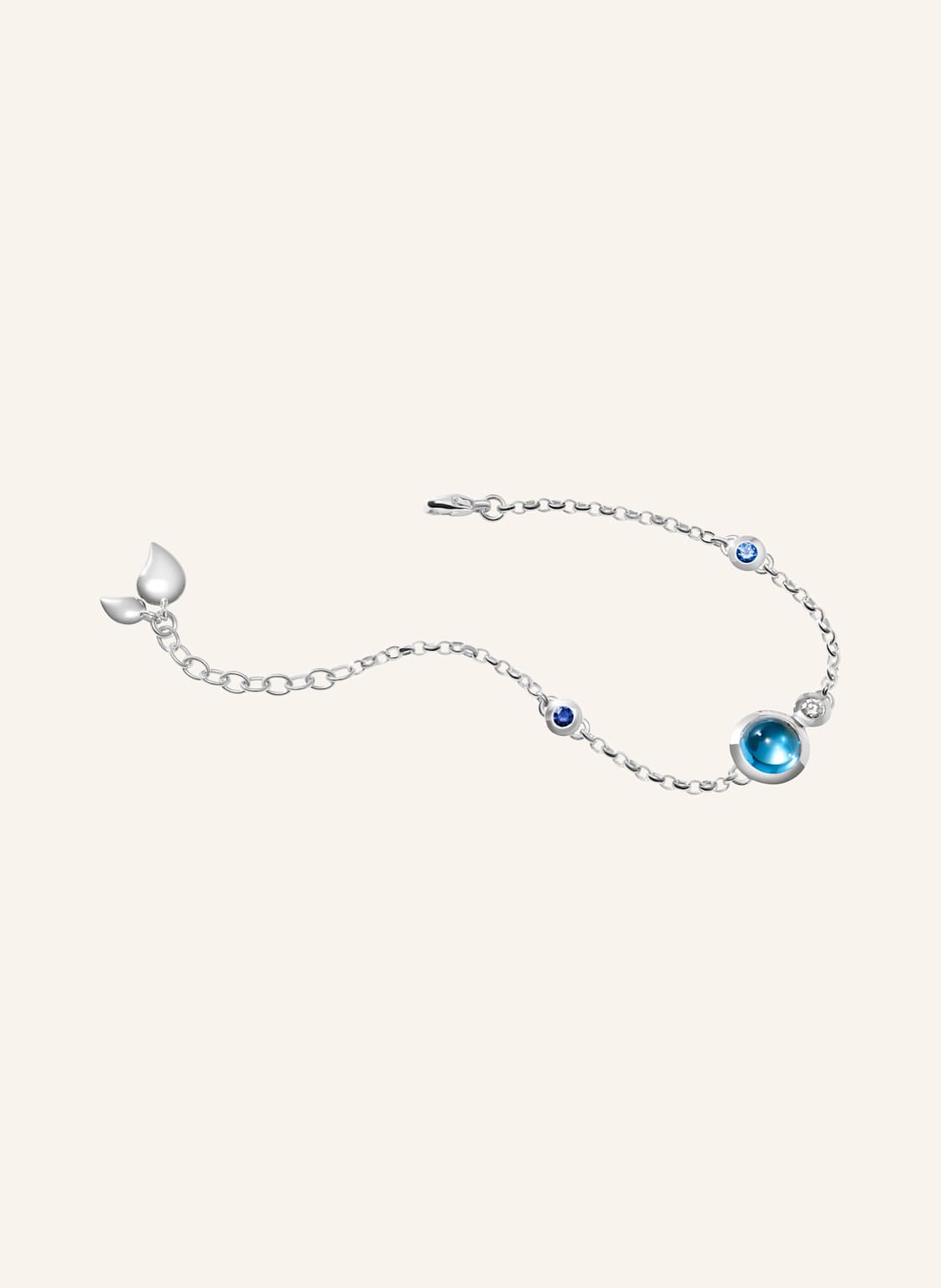 Tamara Comolli Armband Bracelet Bouton Mini Chain 'Ocean' - Small/Medium 18k Weißgold silber von TAMARA COMOLLI