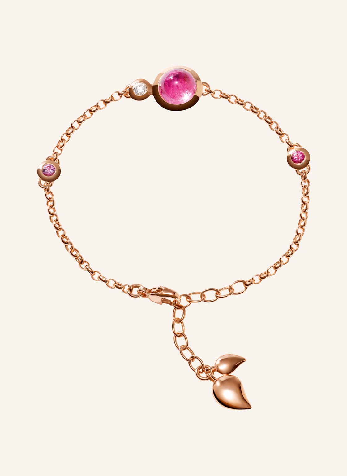 Tamara Comolli Armband Bracelet Bouton Mini Chain 'Blush' - Small/Medium 18k Roségold rosegold von TAMARA COMOLLI