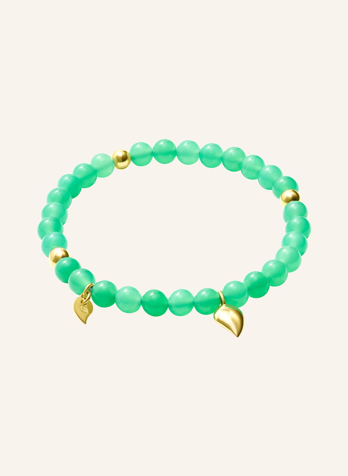 Tamara Comolli Armband Bracelet India Chrysoprase With Golden Beads, One Row 18k Gelbgold gold von TAMARA COMOLLI