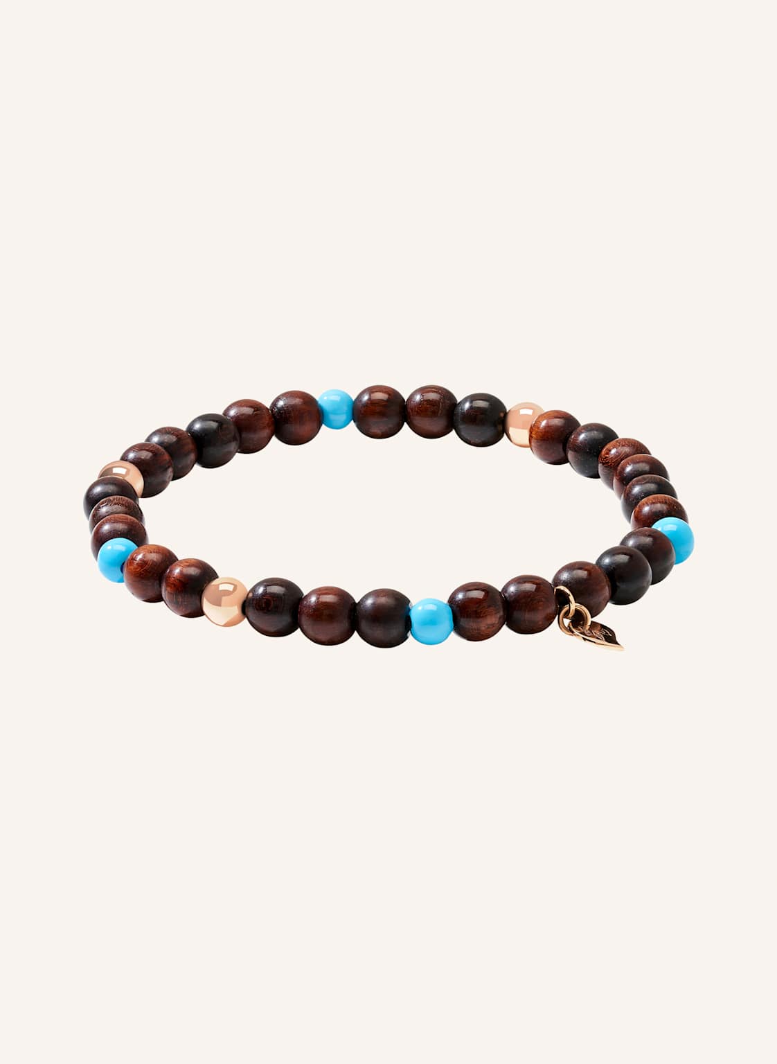 Tamara Comolli Armband Bracelet India Snakewood With Turquoise Beads, One Row, Medium Snakewood Türkis 18k Roségold rosegold von TAMARA COMOLLI