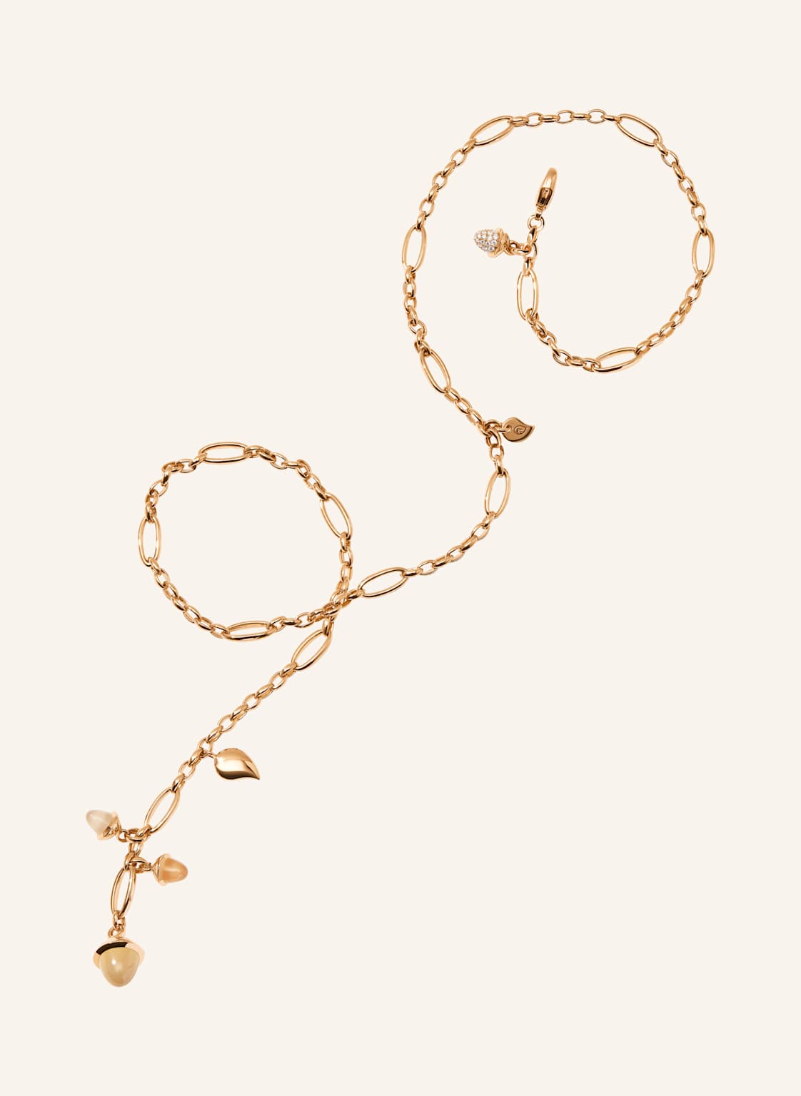 Tamara Comolli Halskette Necklace Mikado Delicate 51 Cm 'Camel' With Diamond Pavé Camel Mit Diamant Pavé rosegold von TAMARA COMOLLI