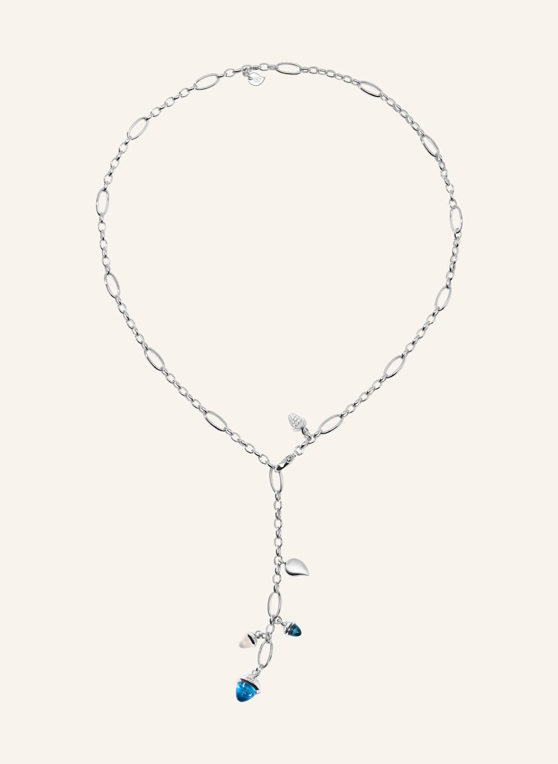 Tamara Comolli Halskette Necklace Mikado Delicate 51 Cm 'Ocean' With Diamond Pavé 18k Weißgold silber von TAMARA COMOLLI