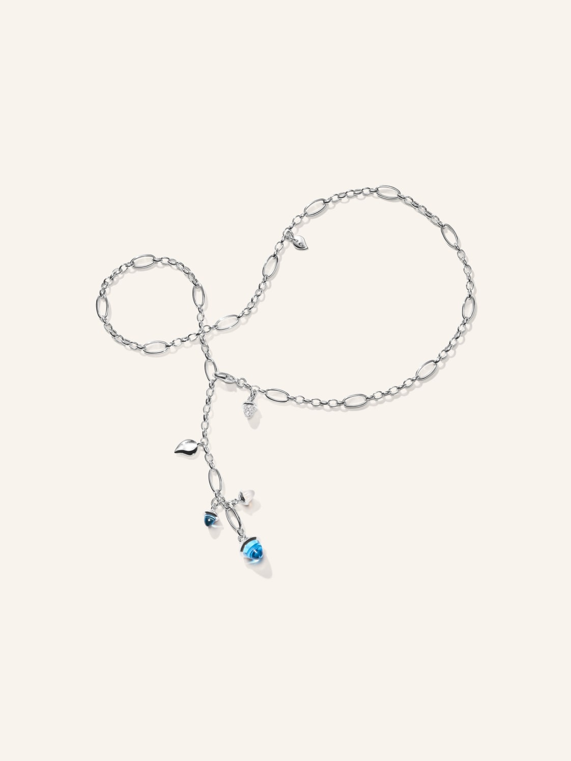 Tamara Comolli Halskette Necklace Mikado Delicate 51 Cm 'Ocean' With Diamond Pavé 'Ocean' Mit Diamant Pavé 18k Weißgold silber von TAMARA COMOLLI